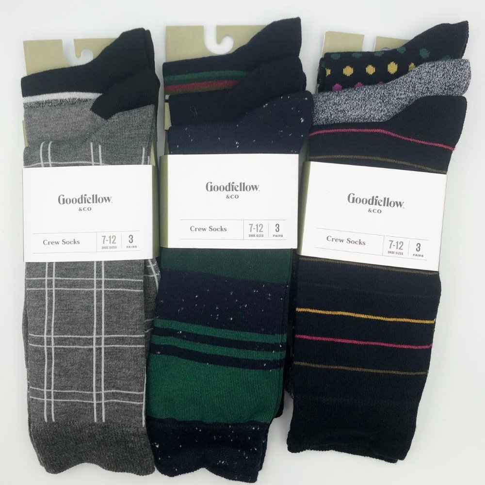 NEW Goodfellow &Co Men's Crew Socks 3-Packs